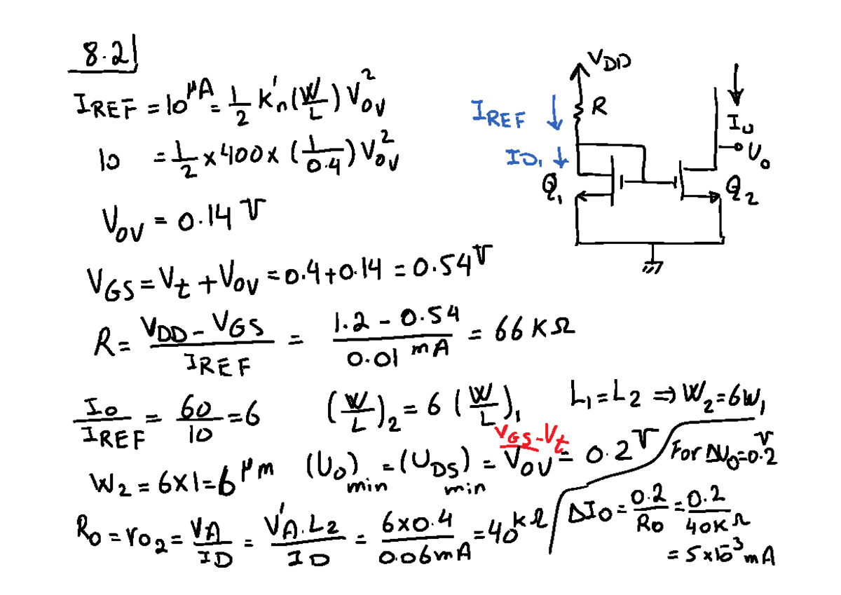 Solutions of questions week 1 ch 8 1-1 - 8 VDD IREF IREF R 10 ( Is, t ...