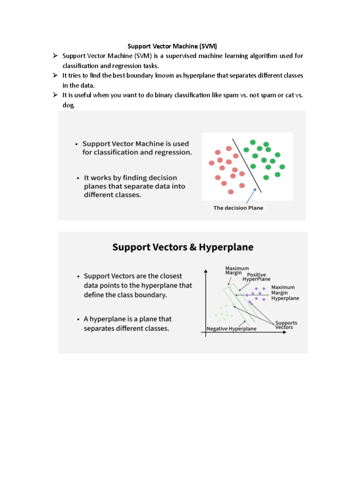 Support Vector Machine (SVM) Overview and Key Concepts - Studocu