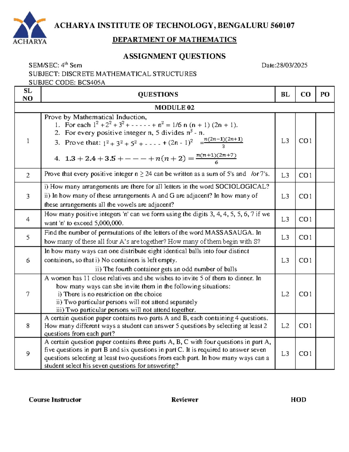 BCS405A - Discrete Mathematical Structures: Logic Fundamentals and ...