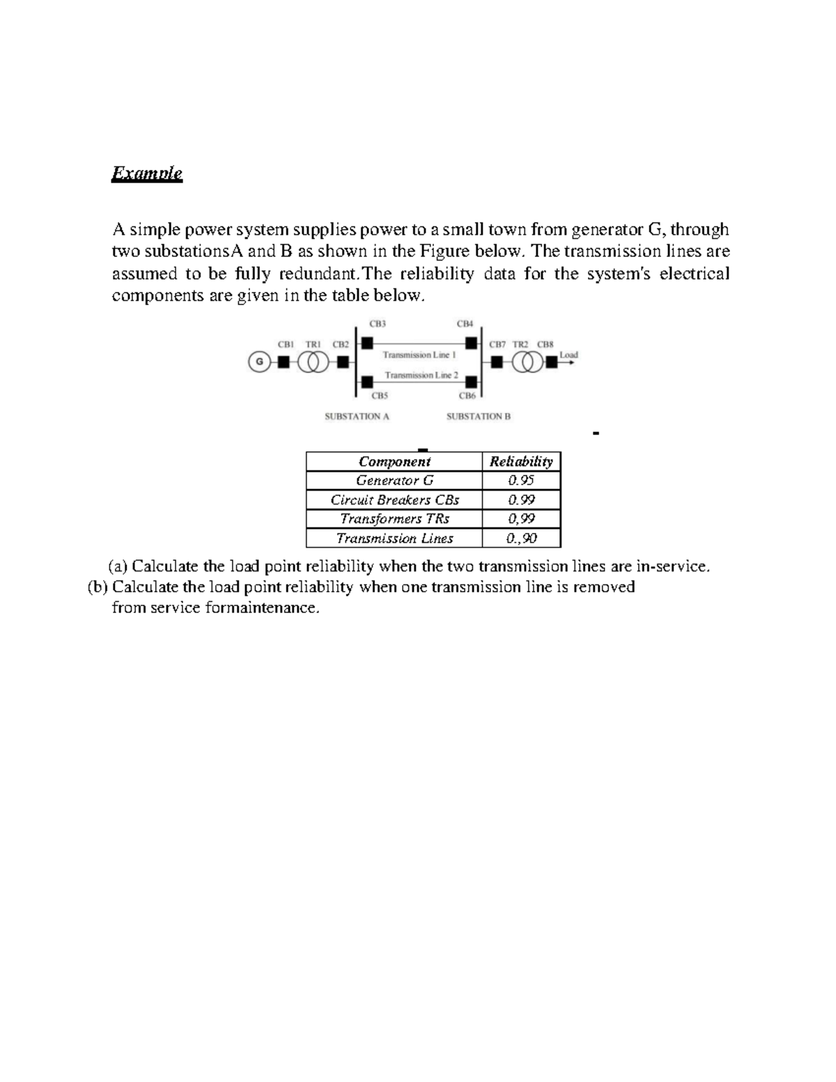 PSR Example - EEP611 - Example A simple power system supplies power to ...