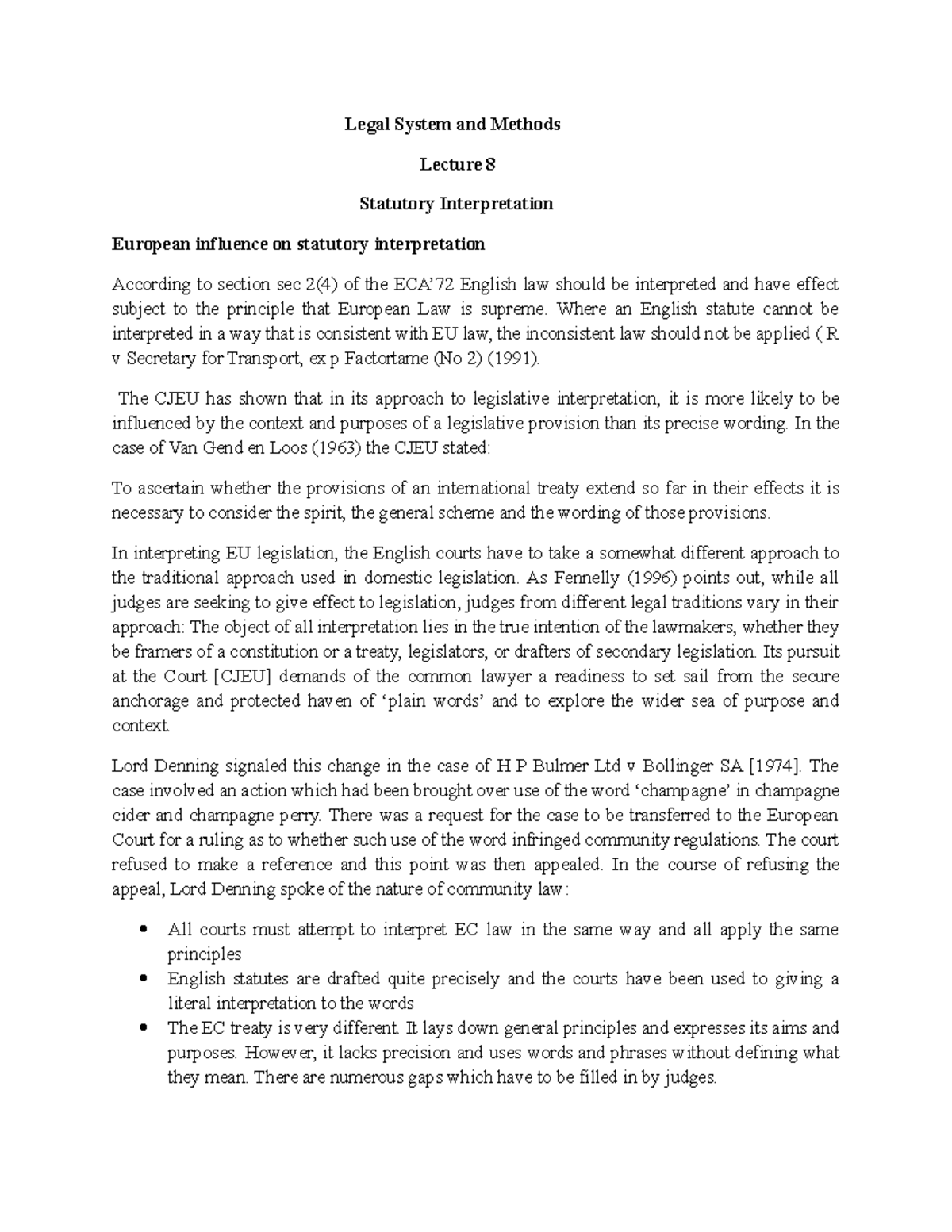 Aaaa LSM Statutory interpretation 7 - Legal System and Methods Lecture ...