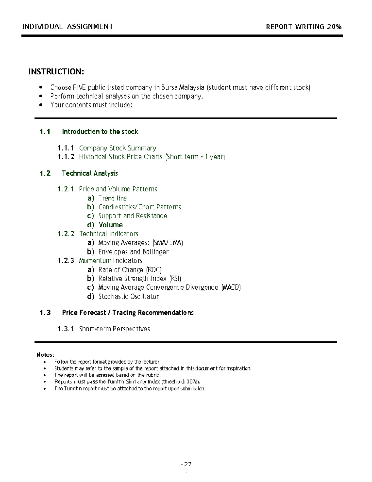 Guidelines for Individual Assignment - FIN555 August -JAN 2025 ...