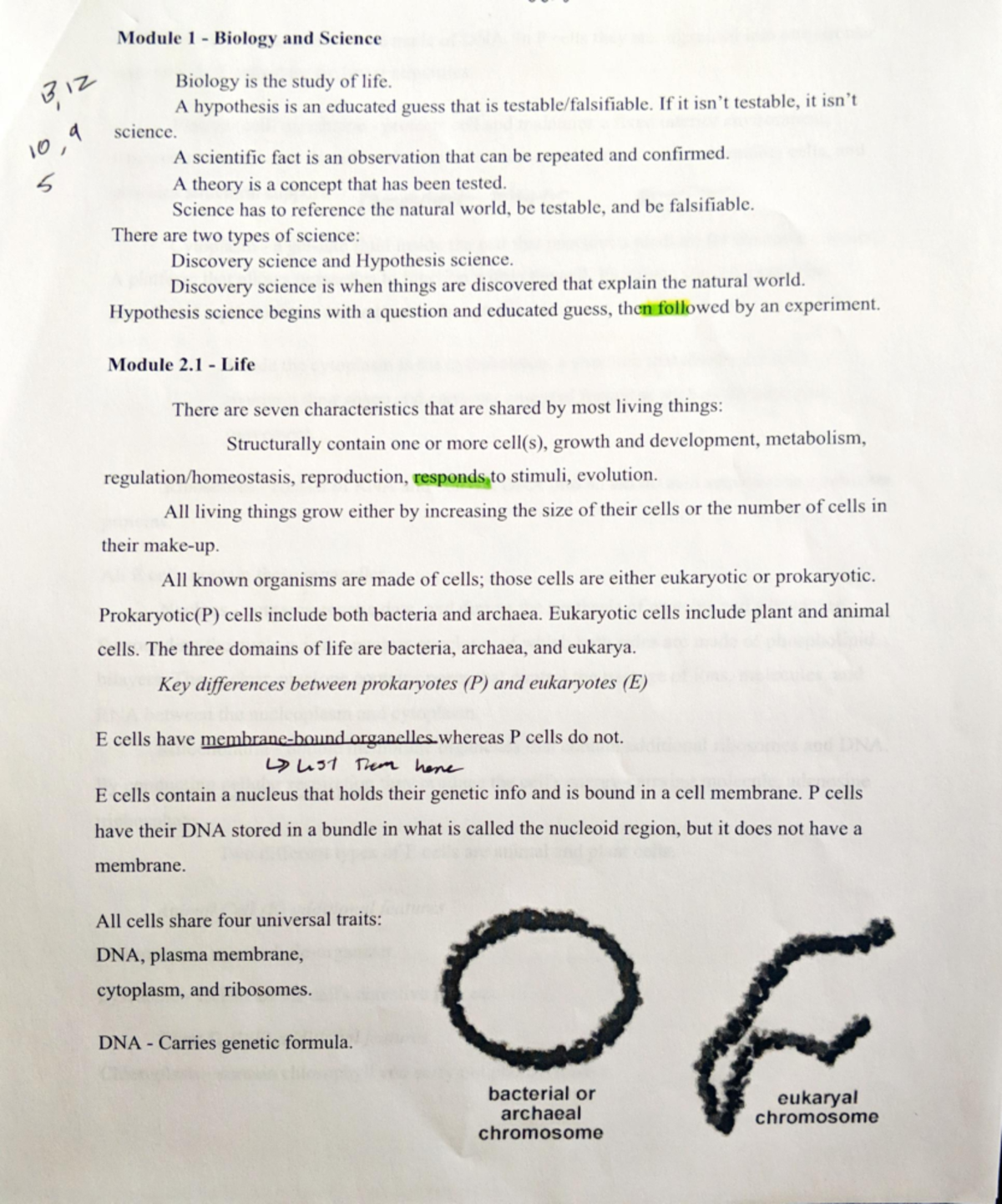 BIO 1010 Exam 1 Study Guide and Notes - Module 1 Biology and Science 3 ...