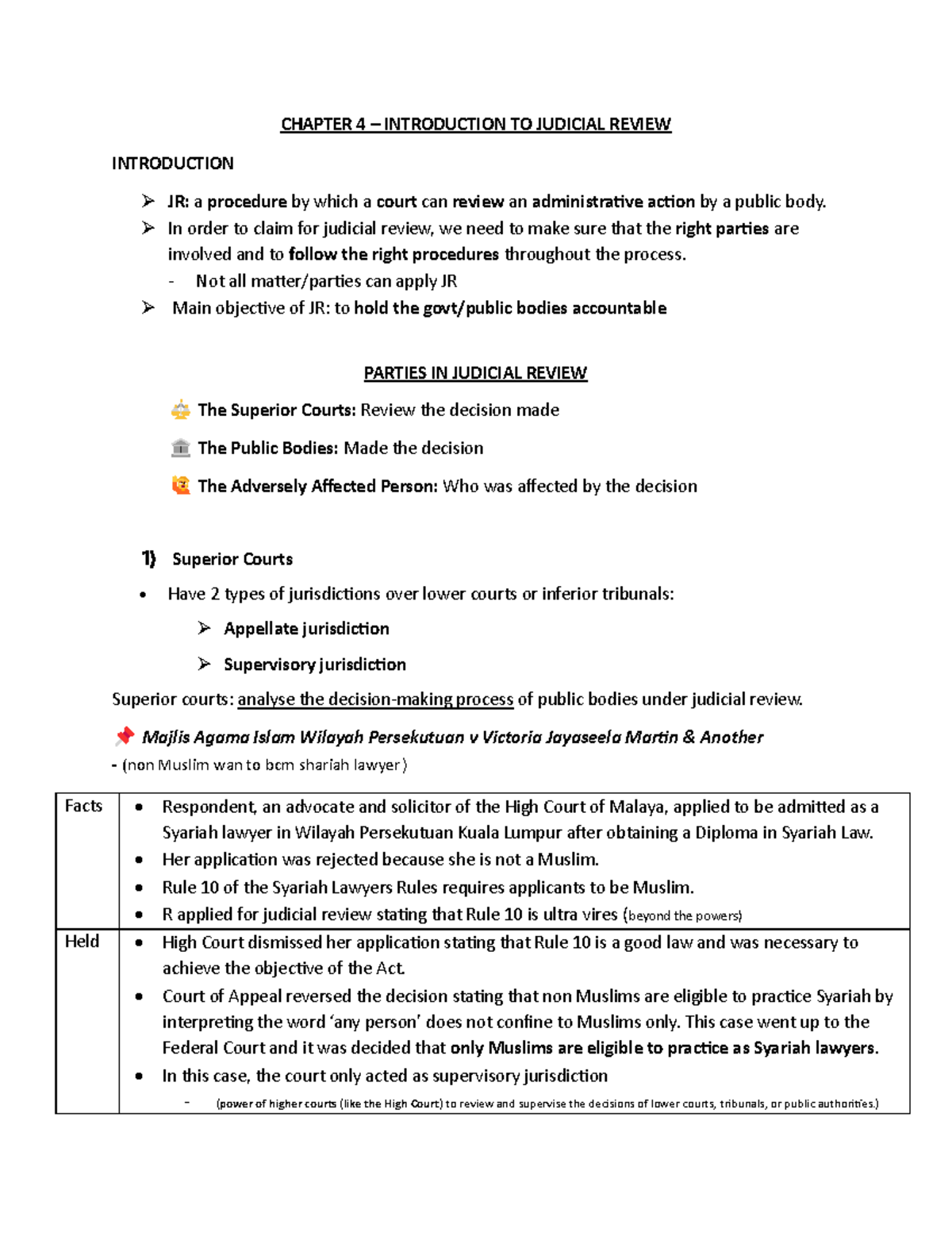 CHAPTER 4: INTRODUCTION TO JUDICIAL REVIEW - KEY CONCEPTS AND CASES ...