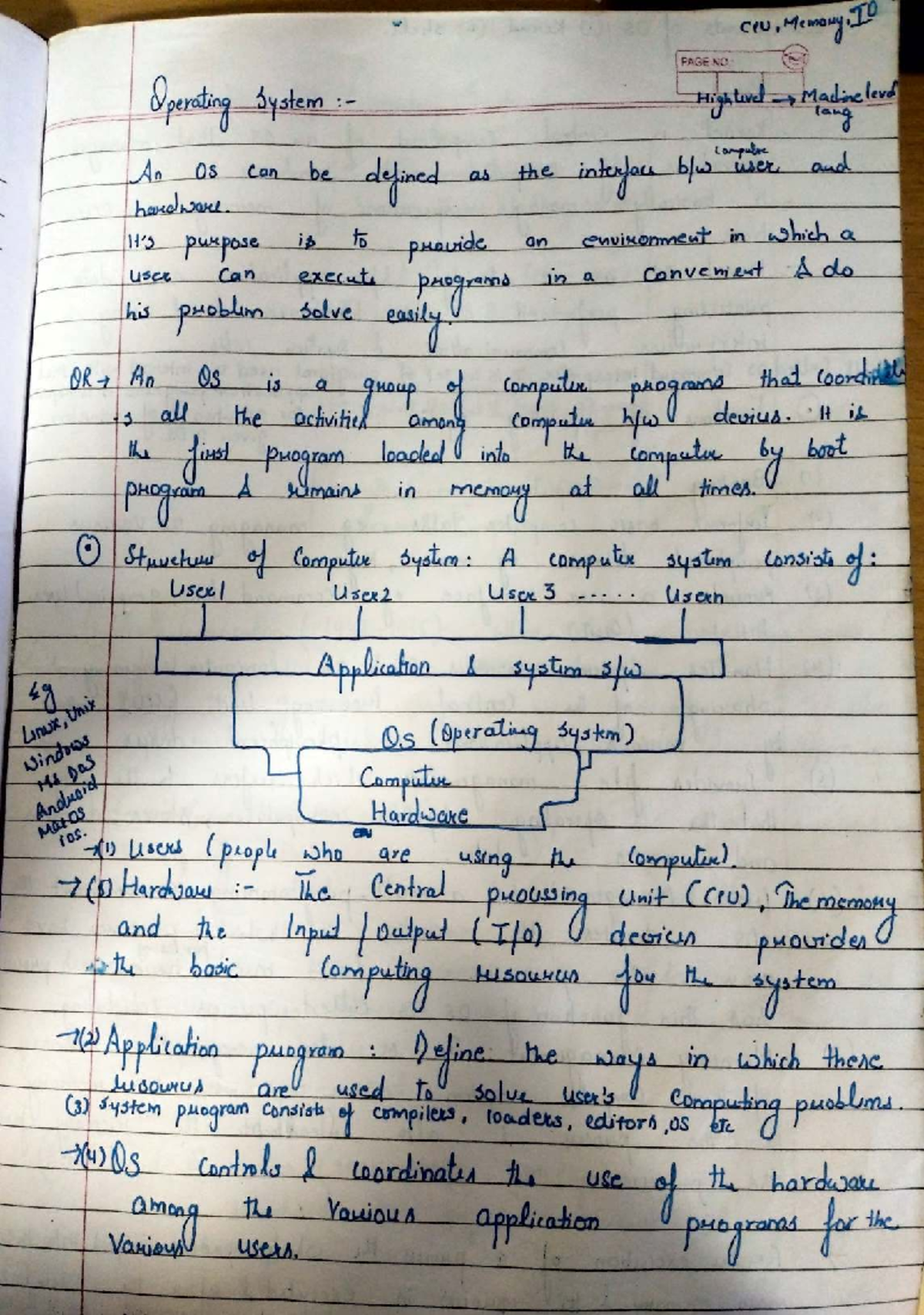 CIU, Operating System Notes: Memory Management & Types of OS - Studocu