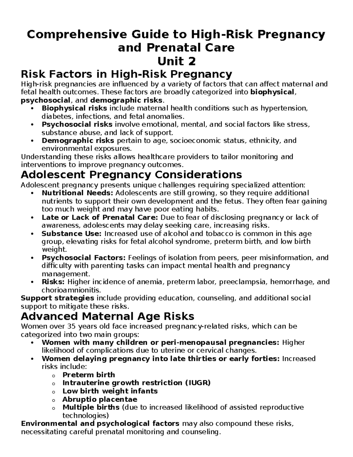 Comprehensive Guide to High-Risk Pregnancy: Assessment & Management ...