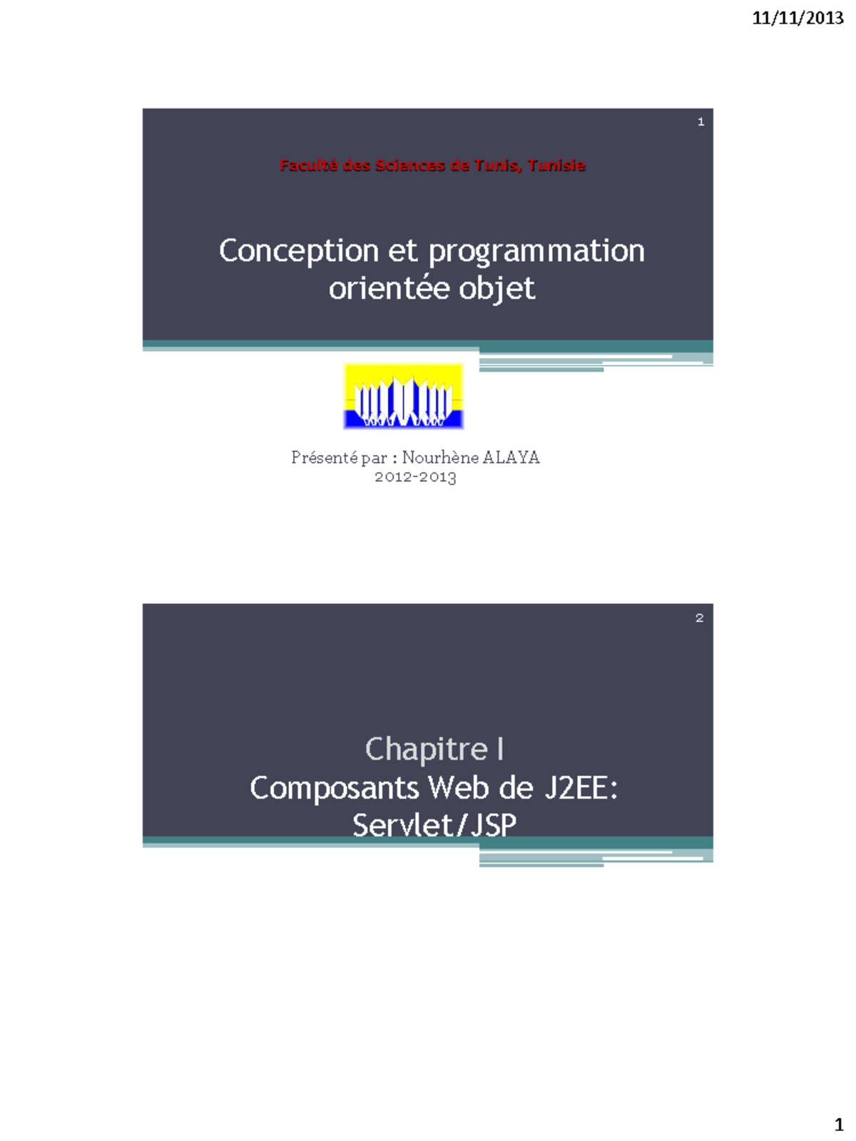 Chapitre I: Composants Web J2EE - Servlets et JSP (CS101) - Studocu