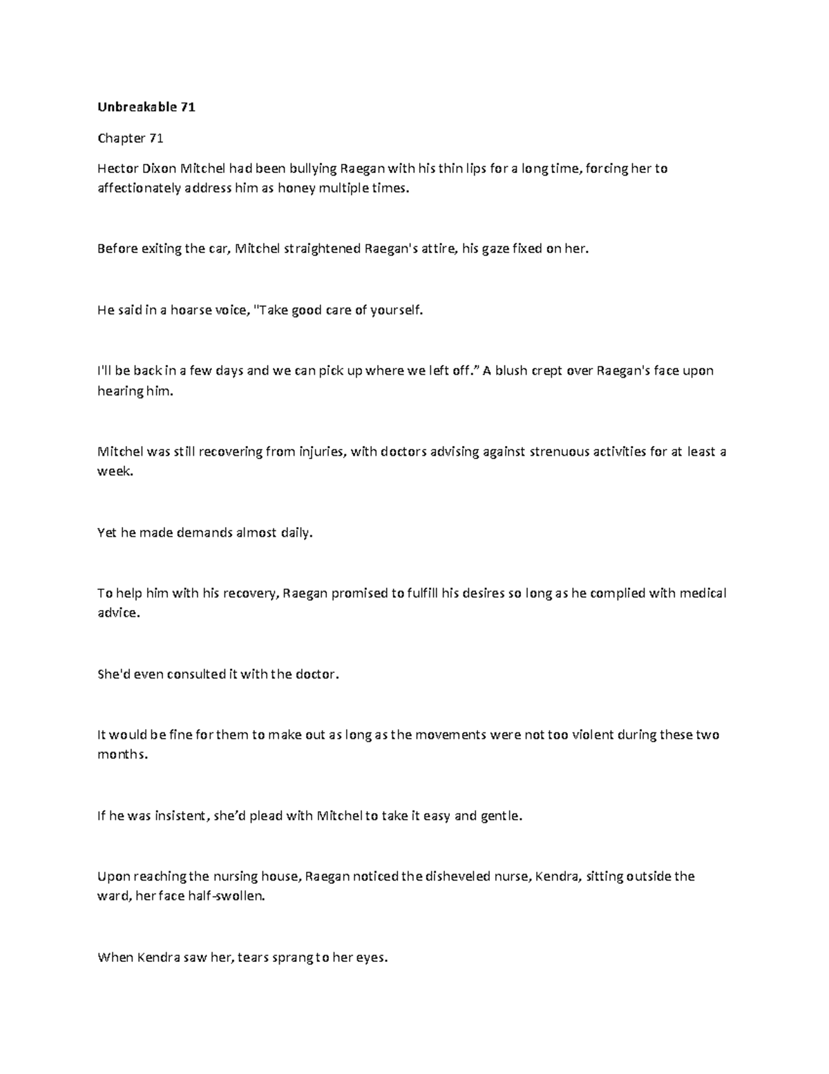Unbreakable-71-80 - Short story - Unbreakable 71 Chapter 71 Hector ...