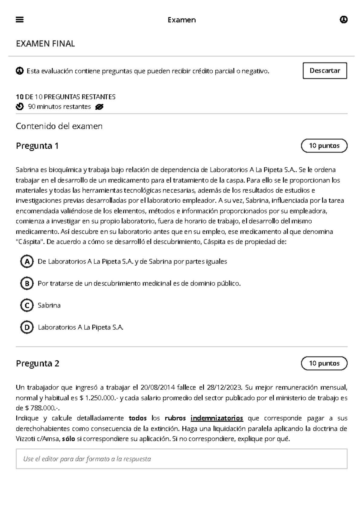 Examen Final Derecho B: Contenido y Preguntas Clave - Studocu