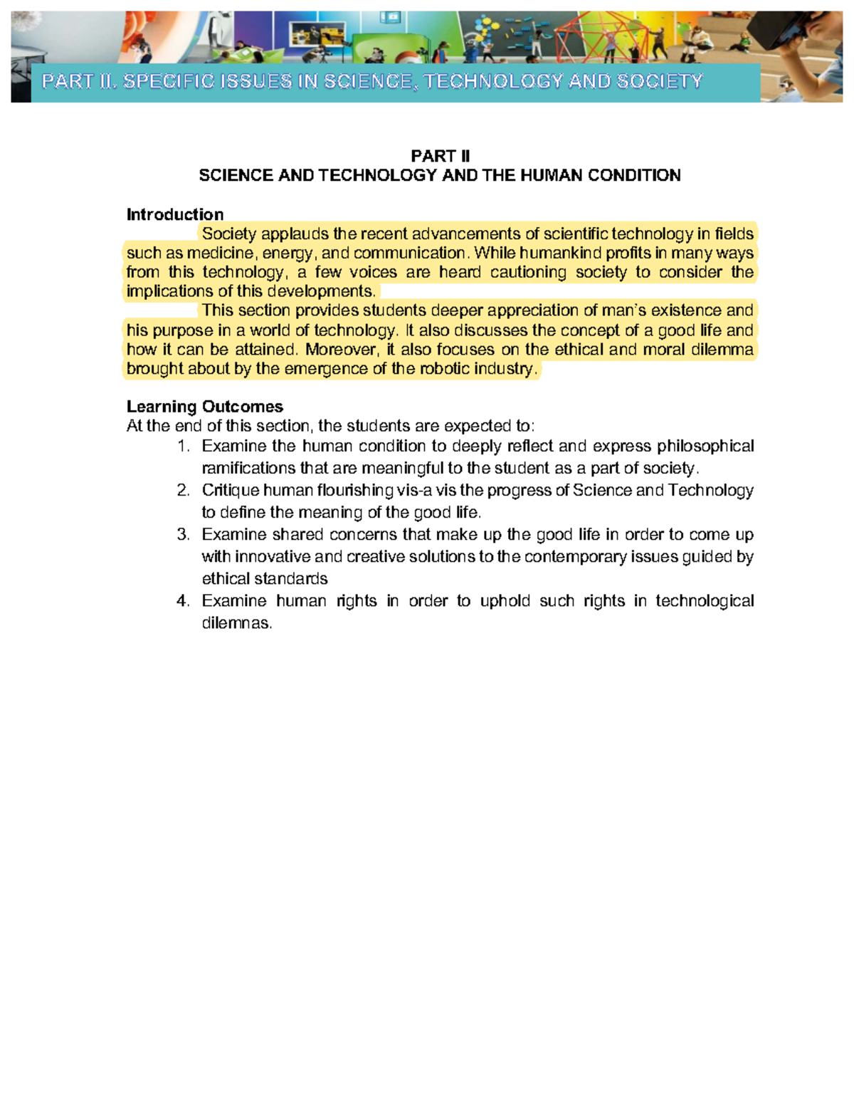 Chapter 4: The Human Condition in Science & Technology (STS) - Studocu