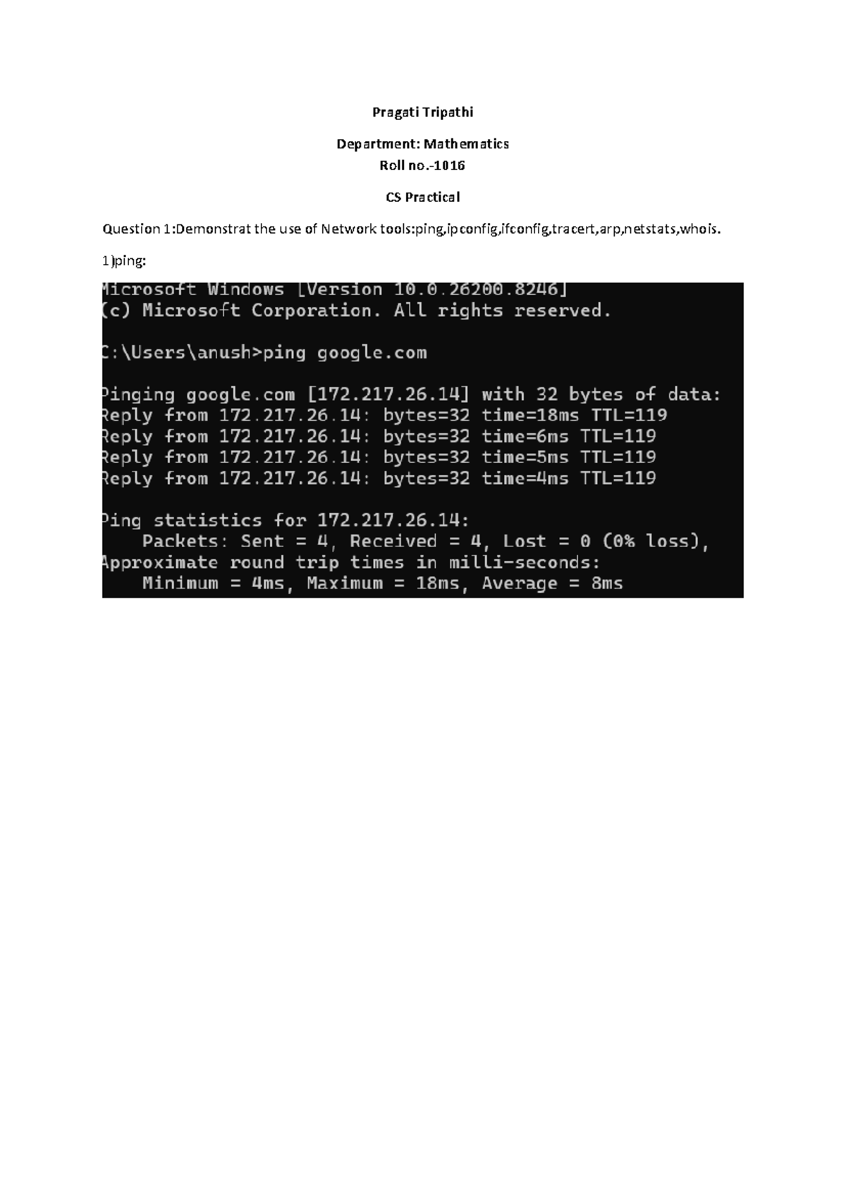CS Practical: Network Tools & Cipher Implementations (1-11) - Studocu