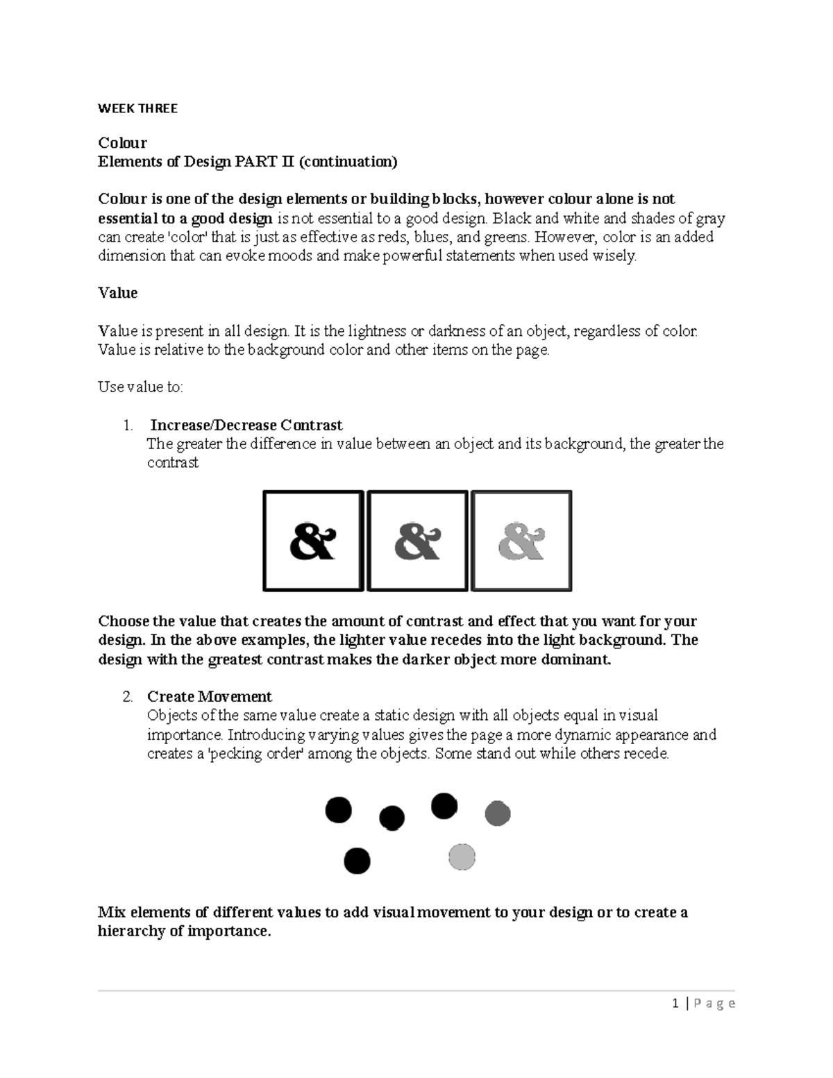 Colour - Lecturers notes - WEEK THREE Colour Elements of Design PART II ...