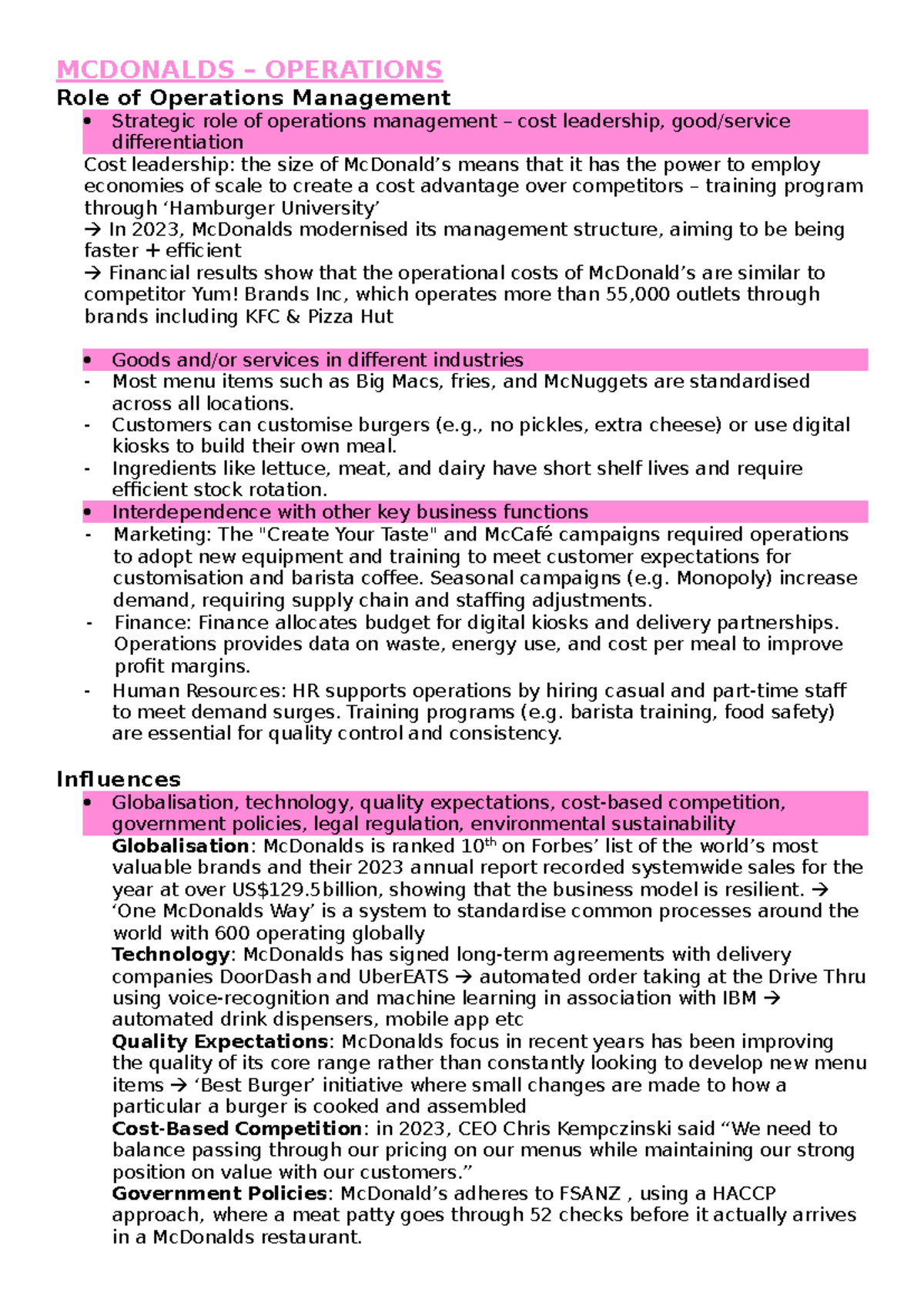 MCD 2023 Operations Management Case Study: McDonald's & Apple Insights ...