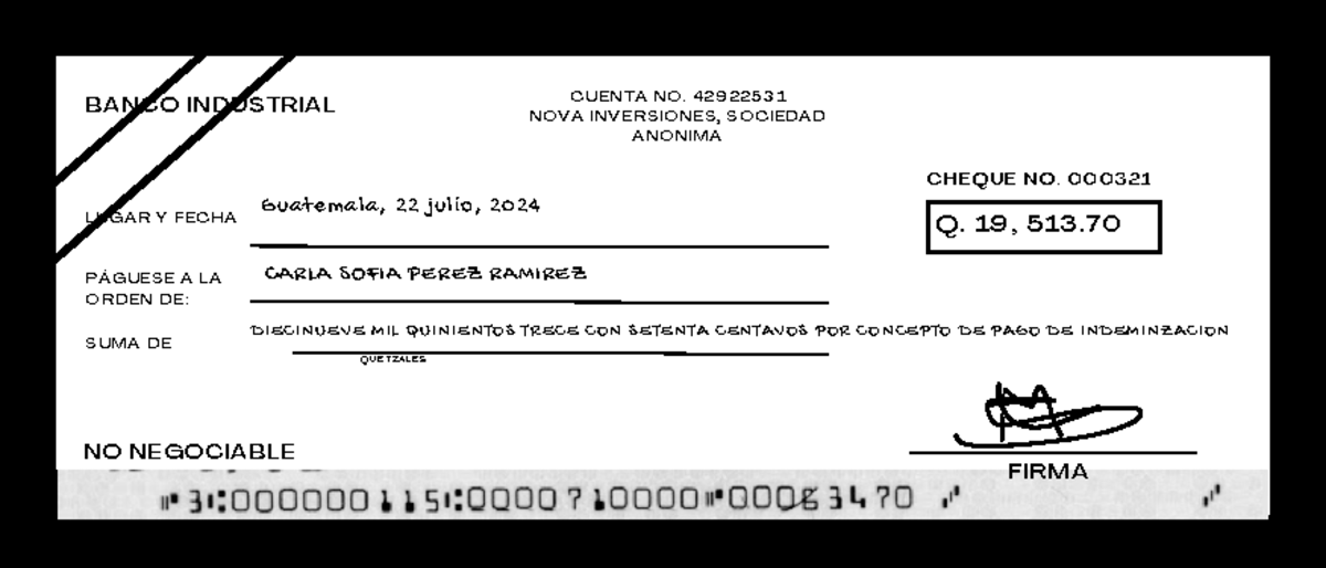 Cheques de Pago Detallados: Nova Inversiones S.A. - Guatemala 2024 ...