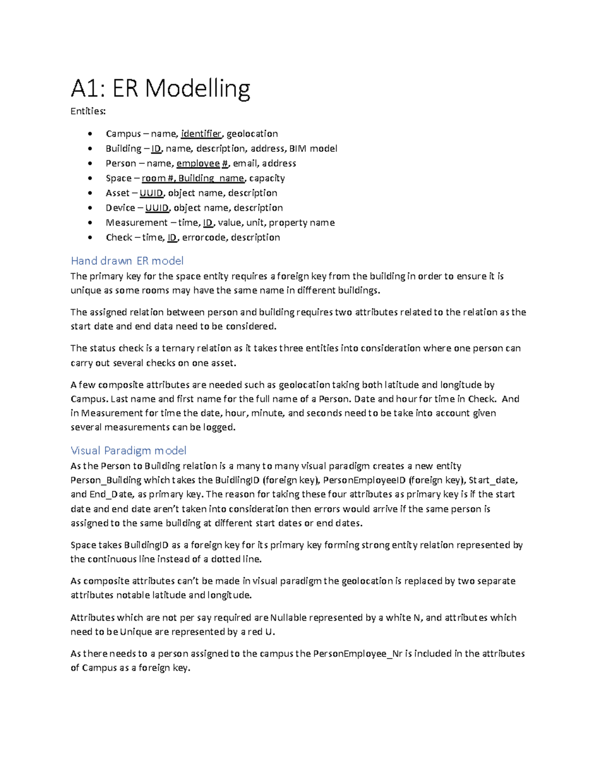 Assignment 1: ER Modelling Overview and Visualization Guide - Studeersnel
