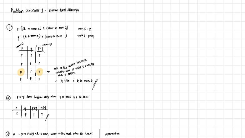 MA1100 Problem Session 1: Truth Values and Logical Equivalences - Studocu