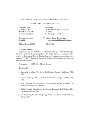 Functional Analysis Overview: MTS 423 Course Notes and Assignments ...