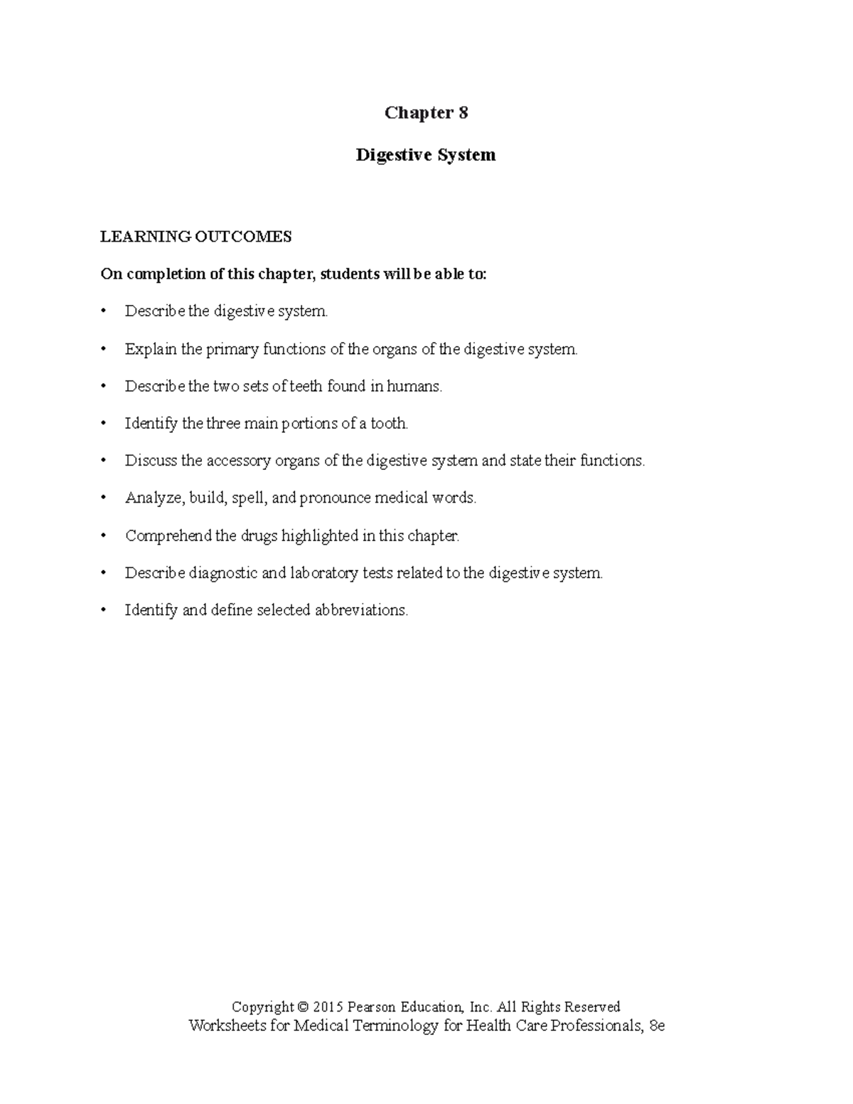 Workbook Chapter 8: Understanding the Digestive System Concepts - Studocu