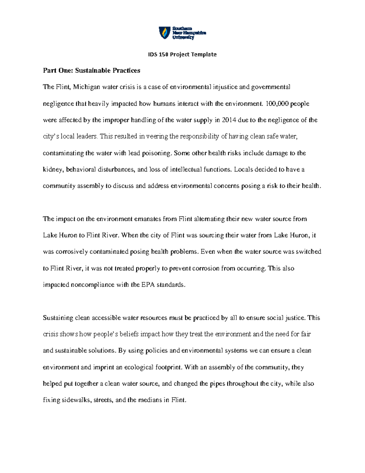 IDS 150 Project Draft Module Five - IDS 150 Project Template Part One ...
