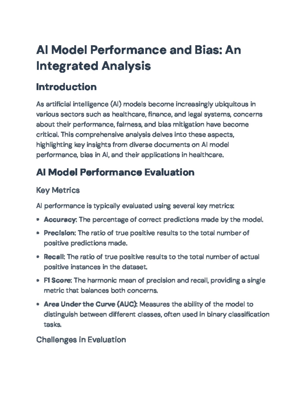 AI Model Performance and Bias Mitigation: A Comprehensive Analysis - AI ...
