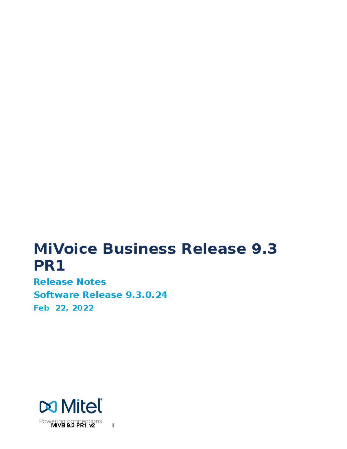 Mi VB-9 - test - MiVB 9 PR1 v2 i MiVoice Business Release 9. PR Release ...