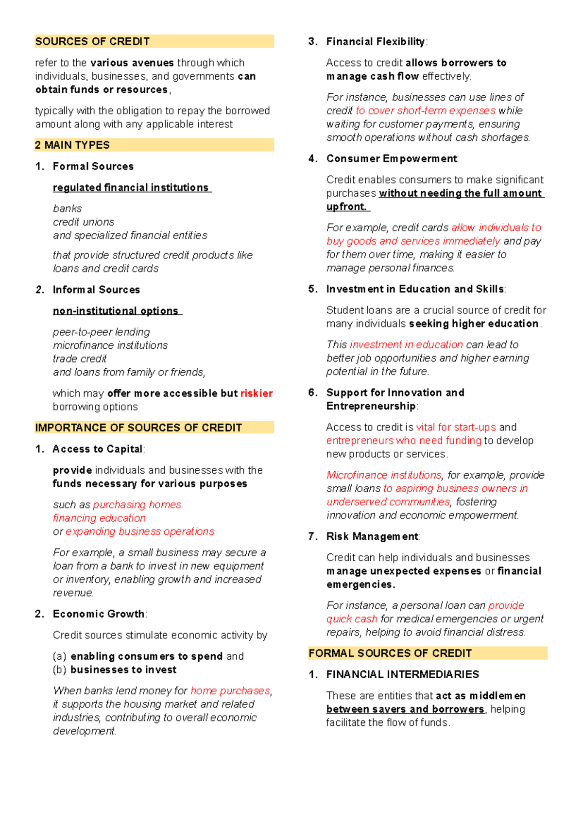 1 - CC - Midterms - Lecture notes in Credit and Collection A.Y. 2024 ...