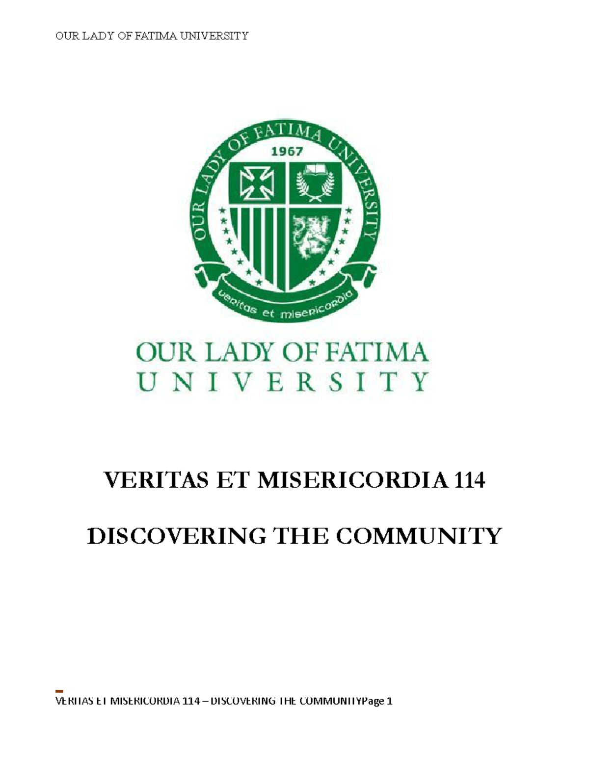 Veritas ET Misericordia 114: Exploring Community Engagement Principles ...