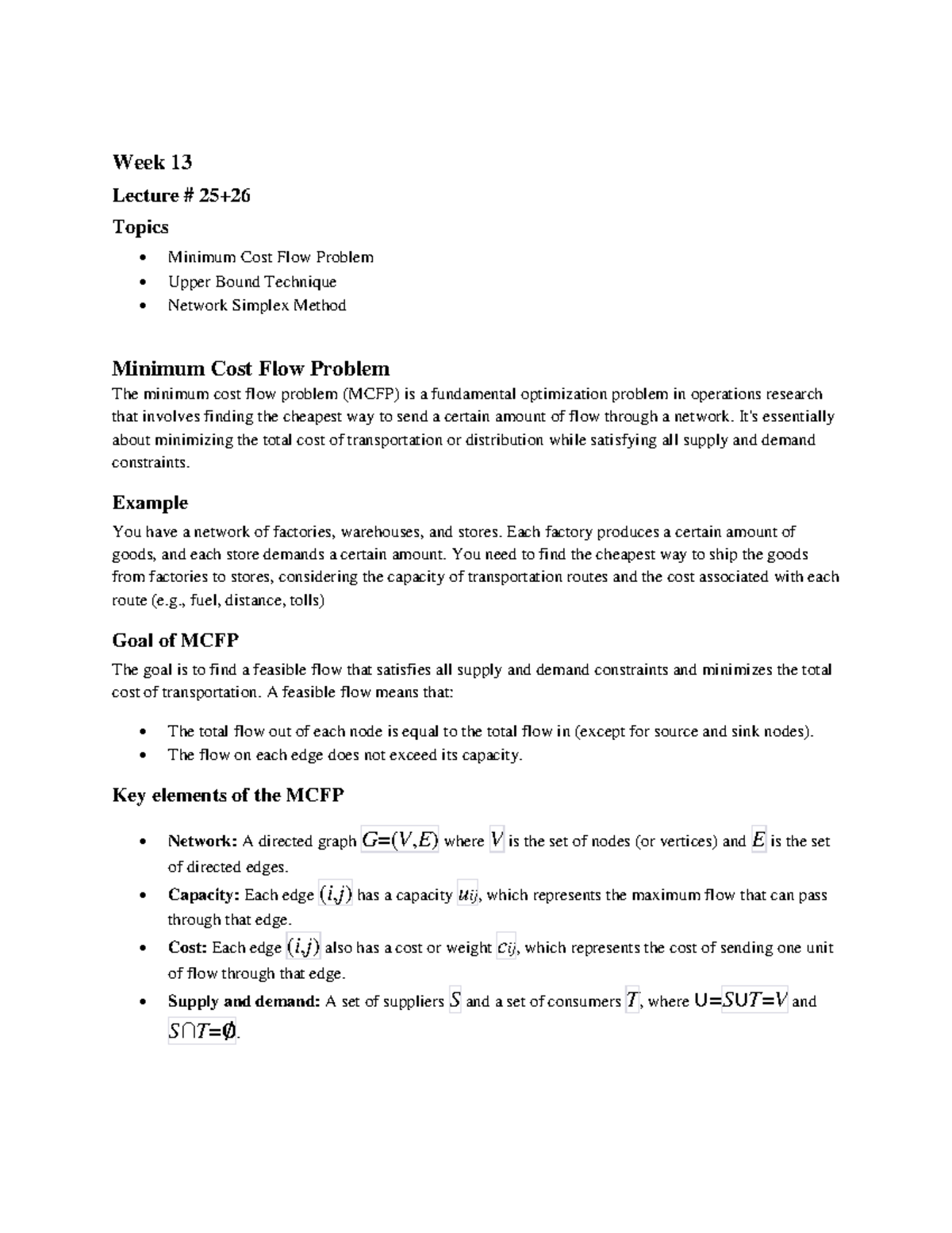 Week 13 (Lec 25+26) - operation research simplex methods questions ...