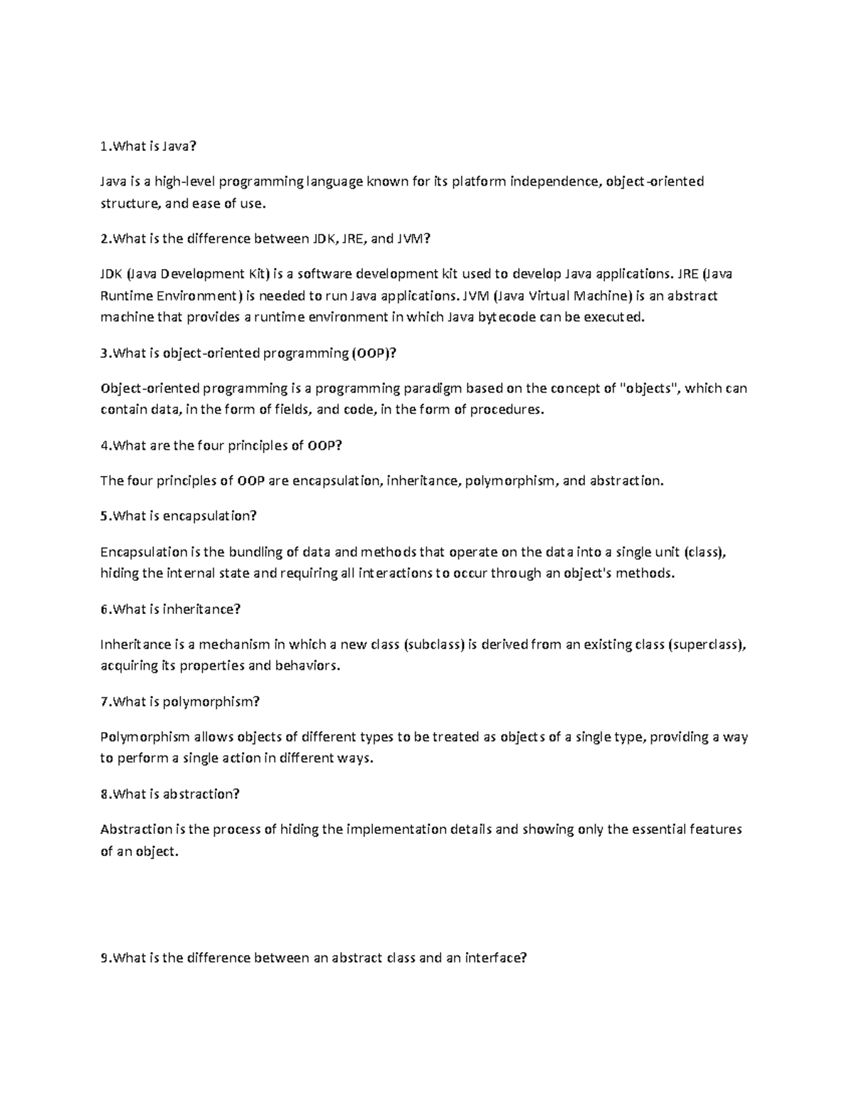 Java viva questions - 1 is Java? Java is a high-level programming ...