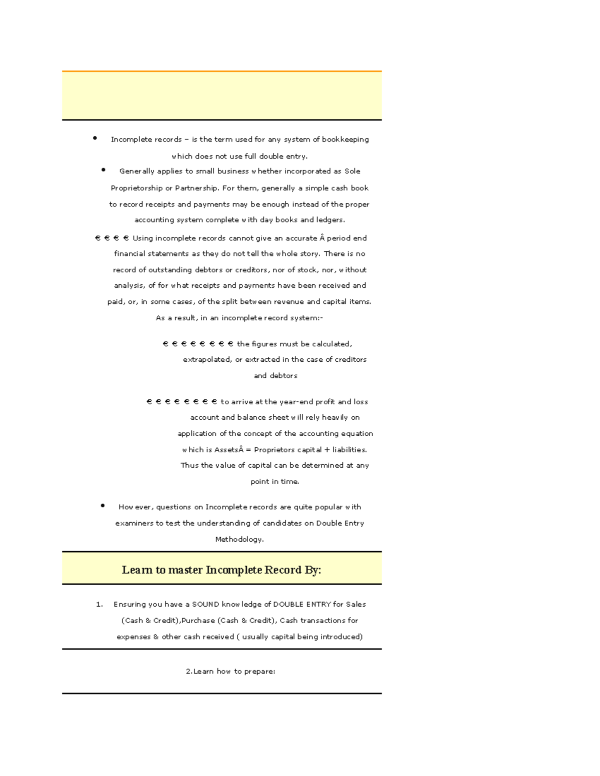 6...Incomplete records Notes - Incomplete records – is the term used ...