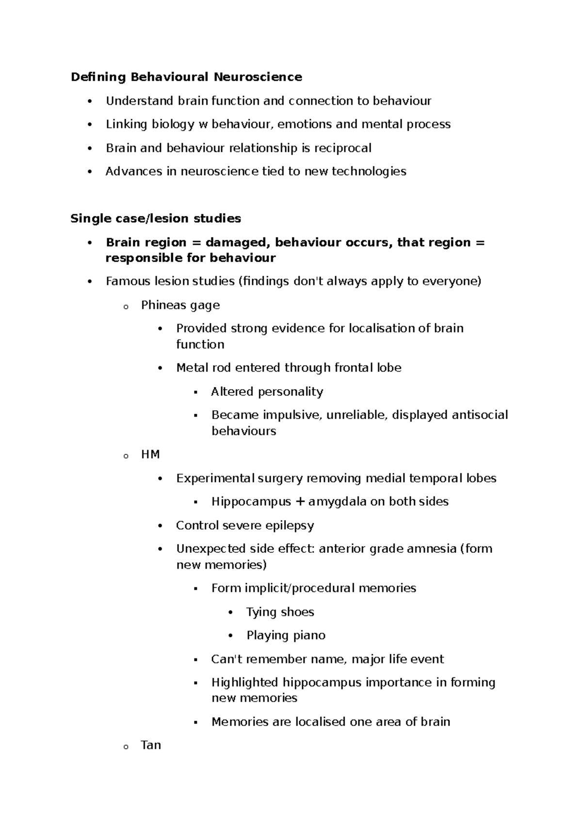 Week 3 - Behavioral Neuroscience Lecture Notes (Course Code: BN101 ...