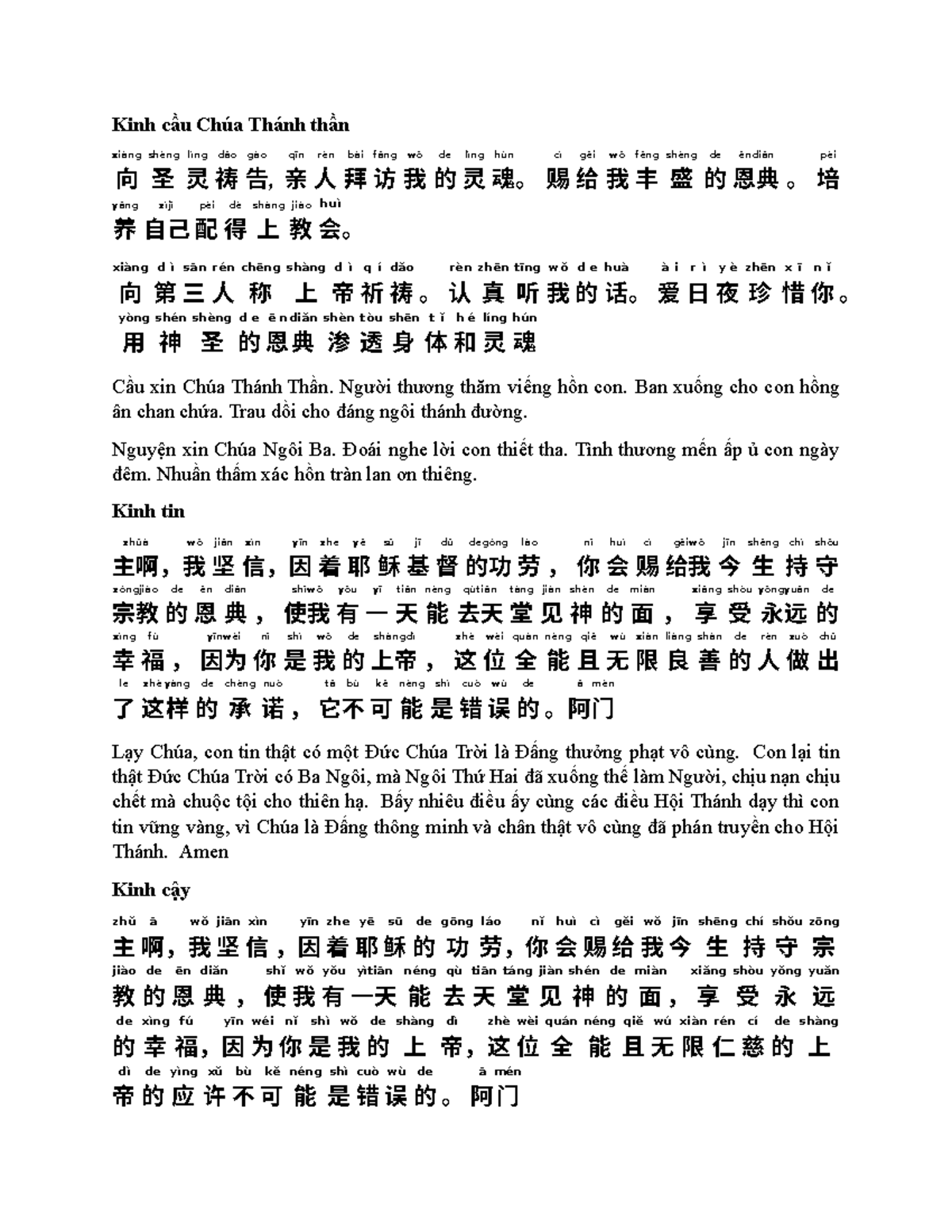 Kinh Cầu Chúa Thánh Thần - Tài Liệu Học Tập Môn Qeca - Studocu