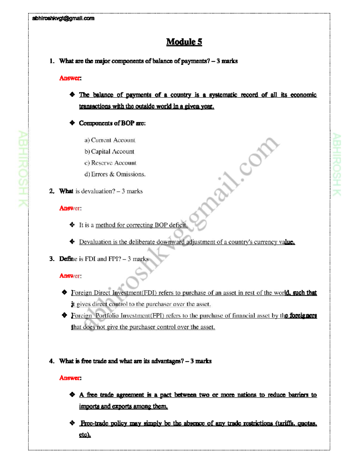 Module 5 - Key Concepts in Balance of Payments and Trade Theory - Studocu