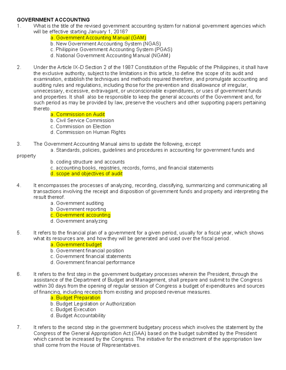 Government Accounting Overview and Key Concepts (GAM Study) - Studocu