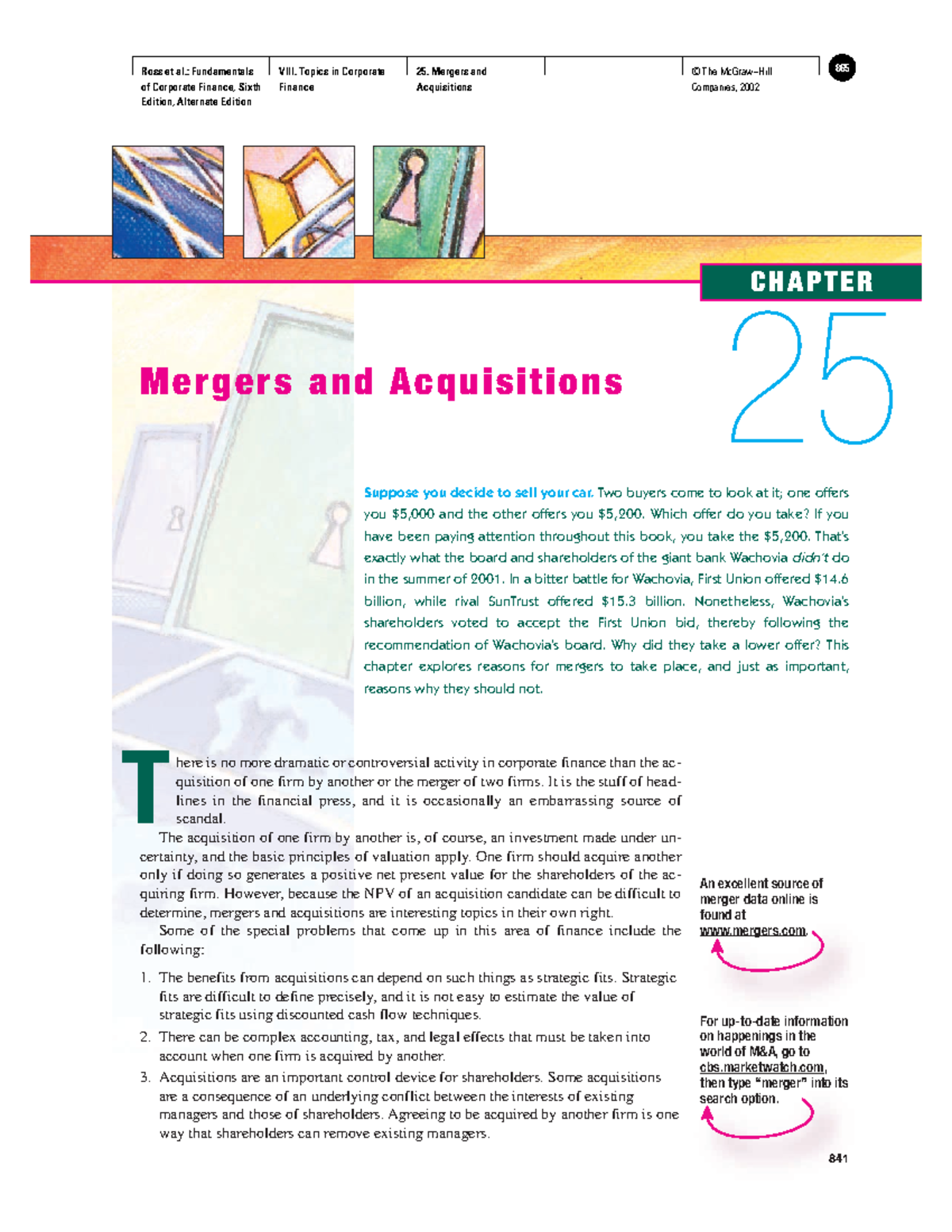 **Corporate Finance CH25: Mergers and Acquisitions Overview** - Studocu