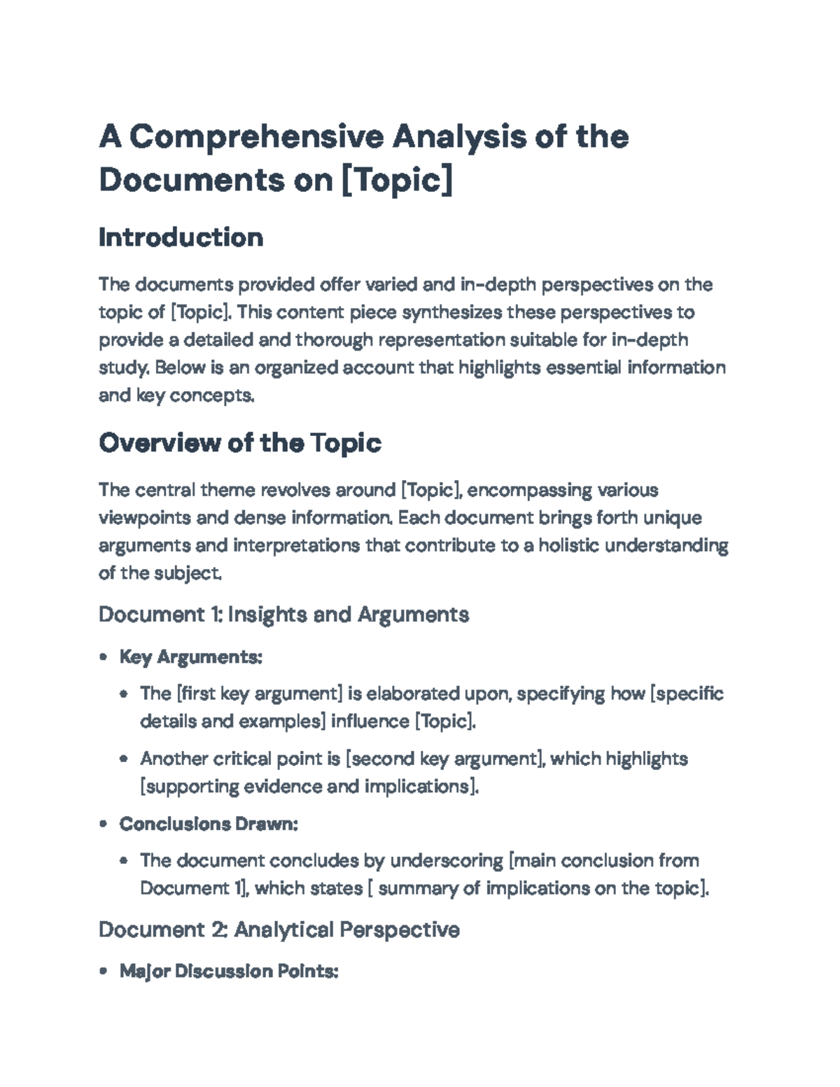 Synthesis of Perspectives on [Topic]: A Comprehensive Analysis Document ...