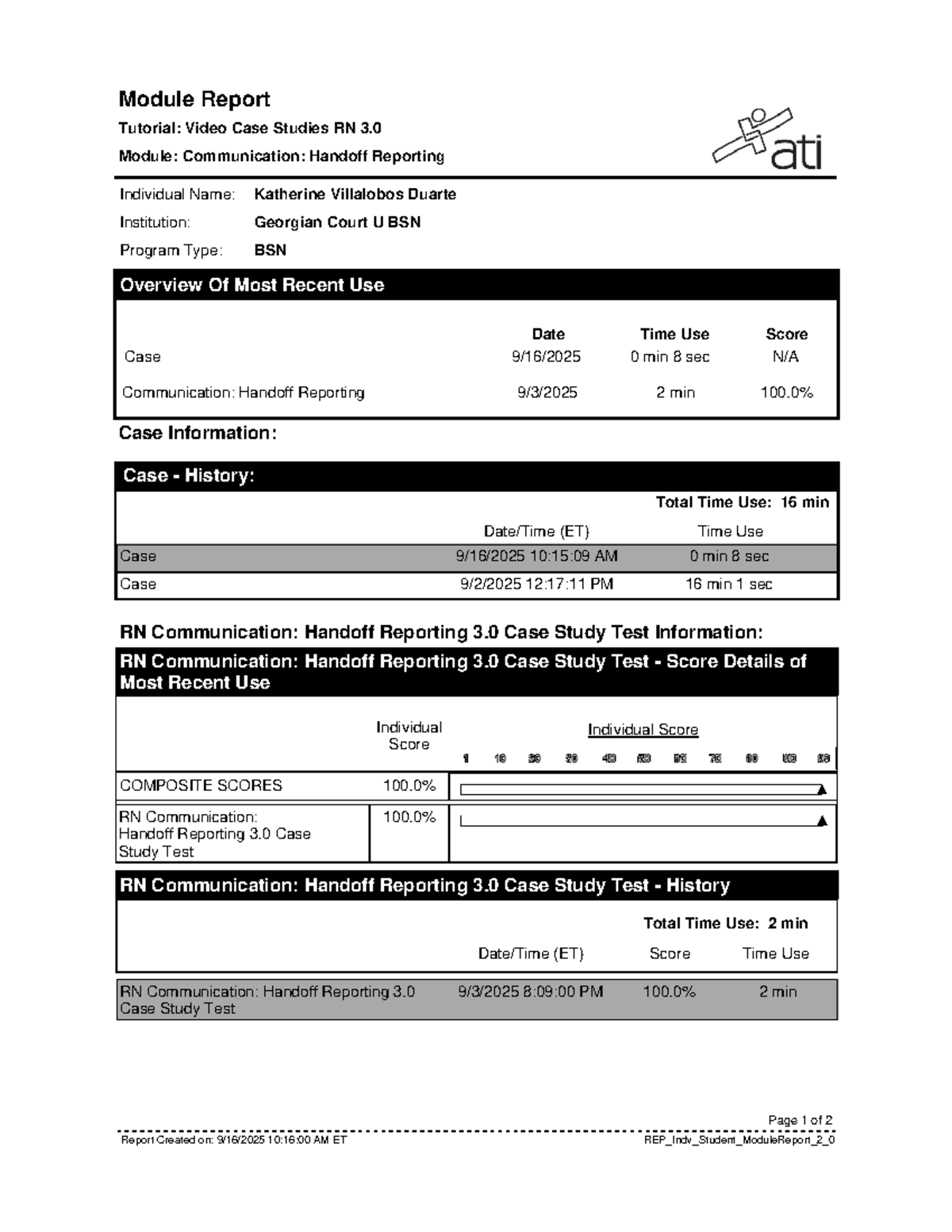 RN 3.0 Module Report: Handoff Communication Case Study Notes - Studocu
