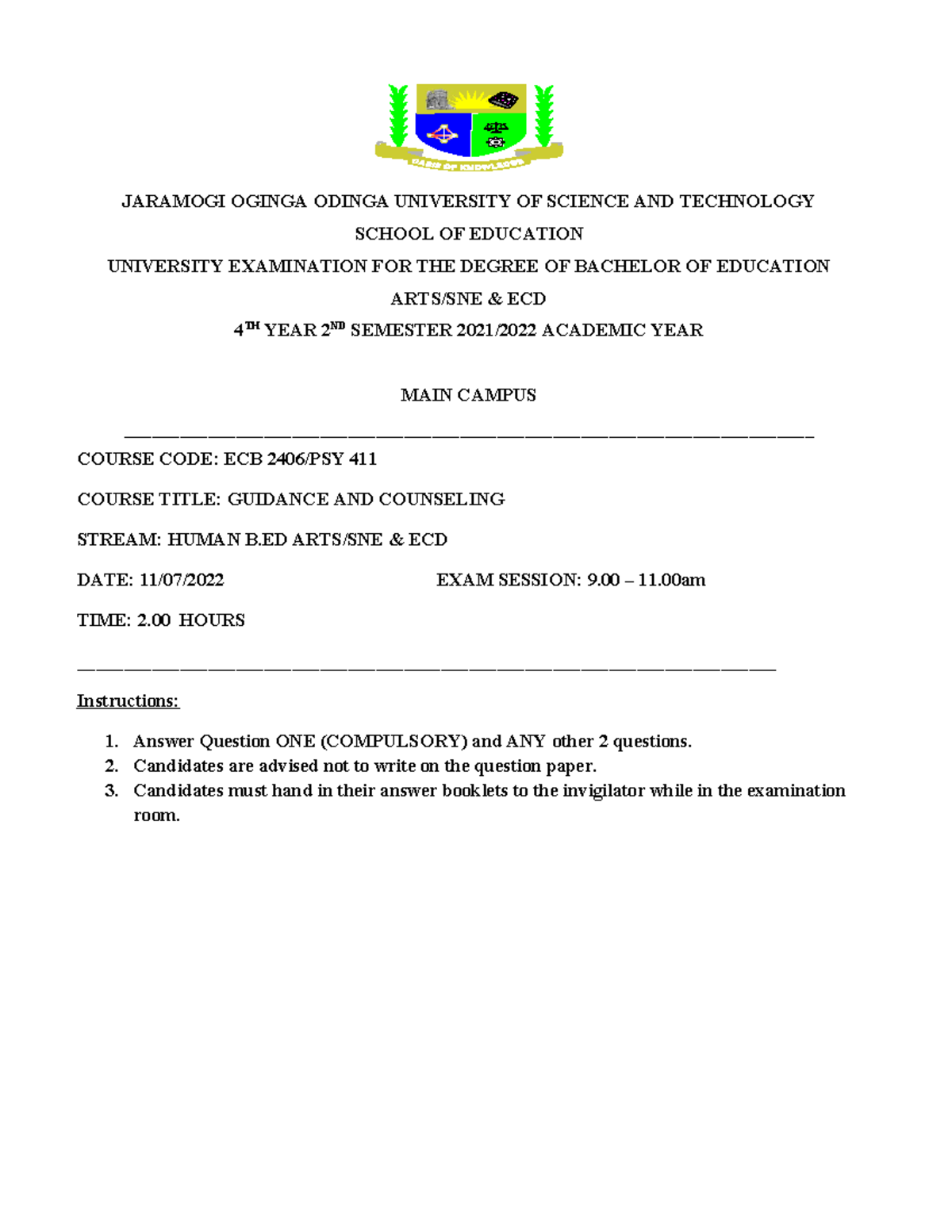 PSY 411 Guidance and Counseling Final Exam - 4th Year, 2nd Sem - Studocu