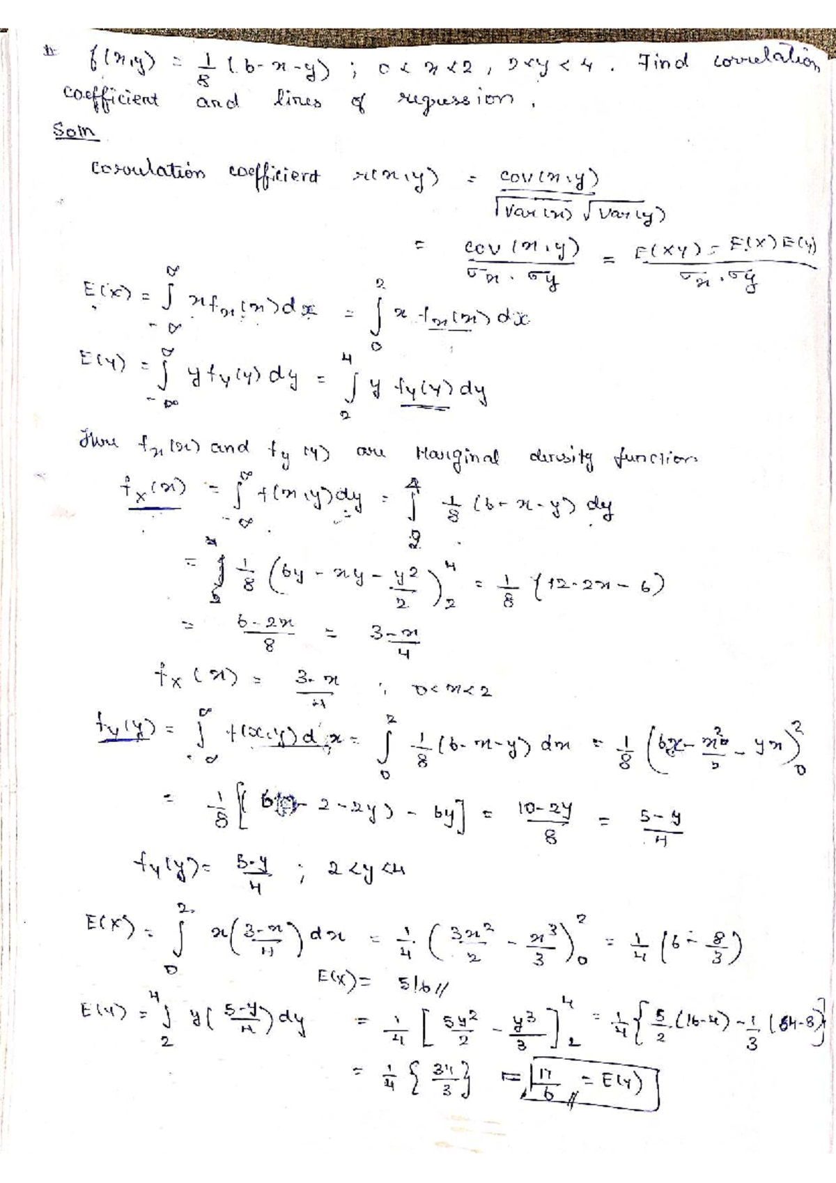 Correlation Coefficient and Regression Lines - Unit 3 Notes - Studocu