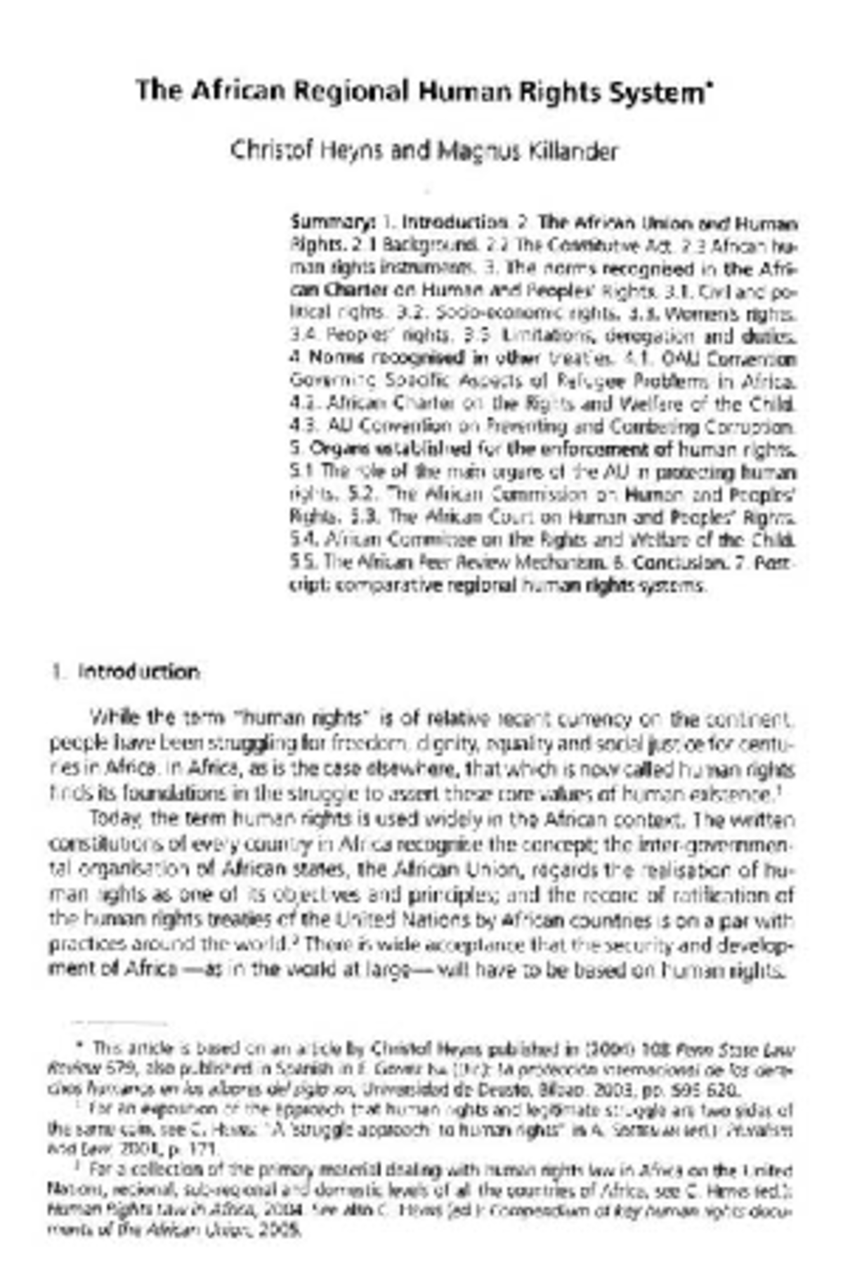 The African Regional Human Rights System: An Overview and Analysis ...