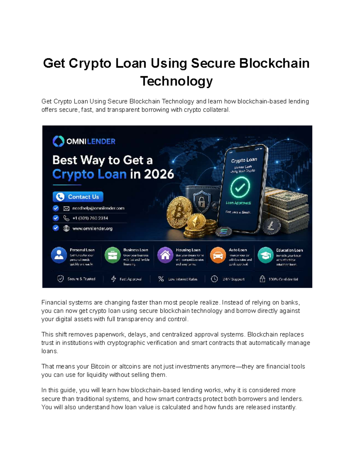 Crypto Loans: Secure Blockchain Lending Explained - Studocu