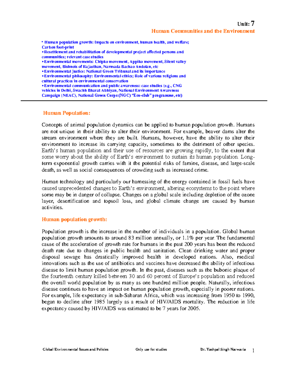Unit 7: Environmental Issues & Human Impact - 1586523730 Study Guide ...