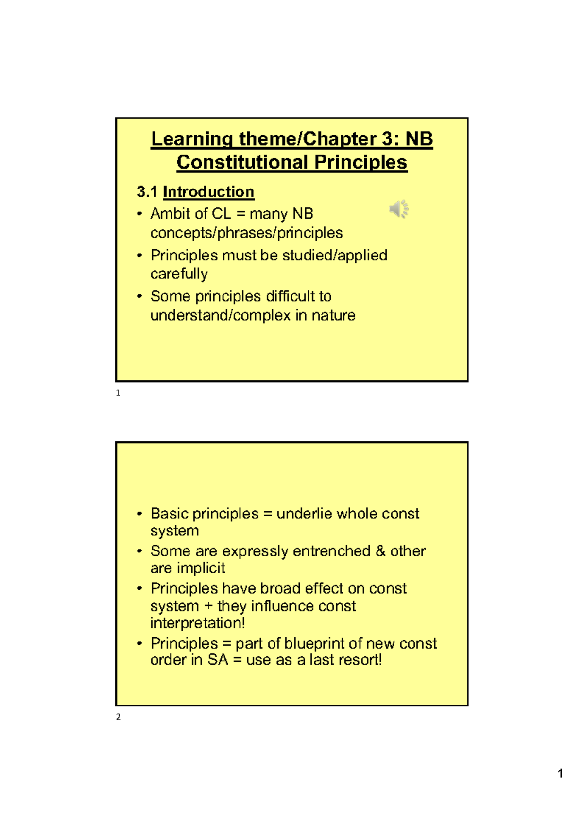 Learning 3: NB Constitutional Principles and Democracy Overview - Studocu