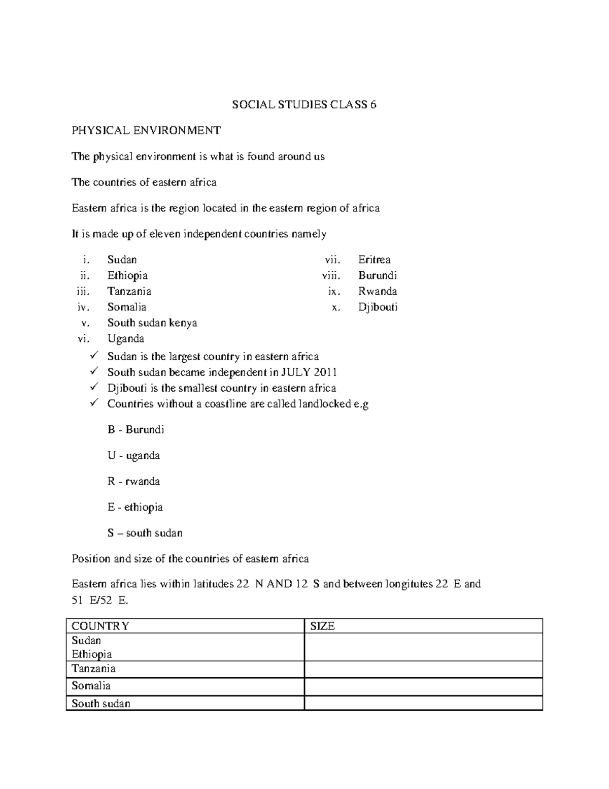Social studies note st Anne's Catholic institute which Will make Kenya ...