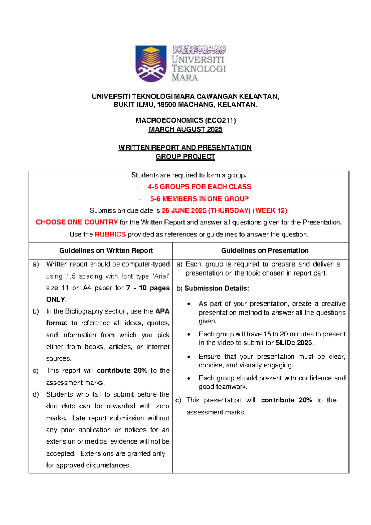 Group Project Report: Macroeconomics (ECO211) - Country Analysis 2025 ...