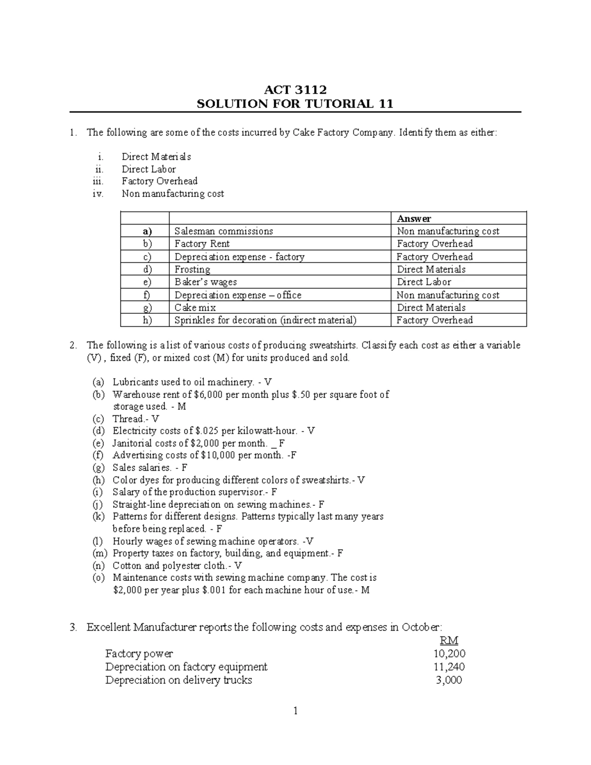 Solution for Tutorial 6: Bad Debt Expense & Accounts Receivable ...