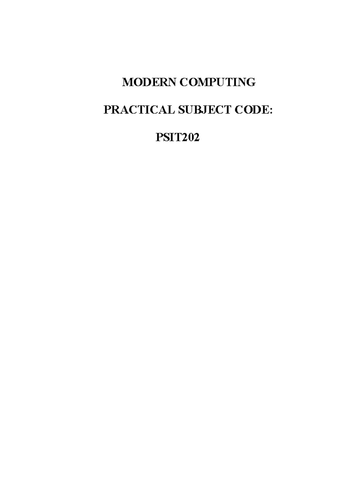 MODERN COMPUTING PRACTICALS PSIT202: Configuring Networks and Routing ...