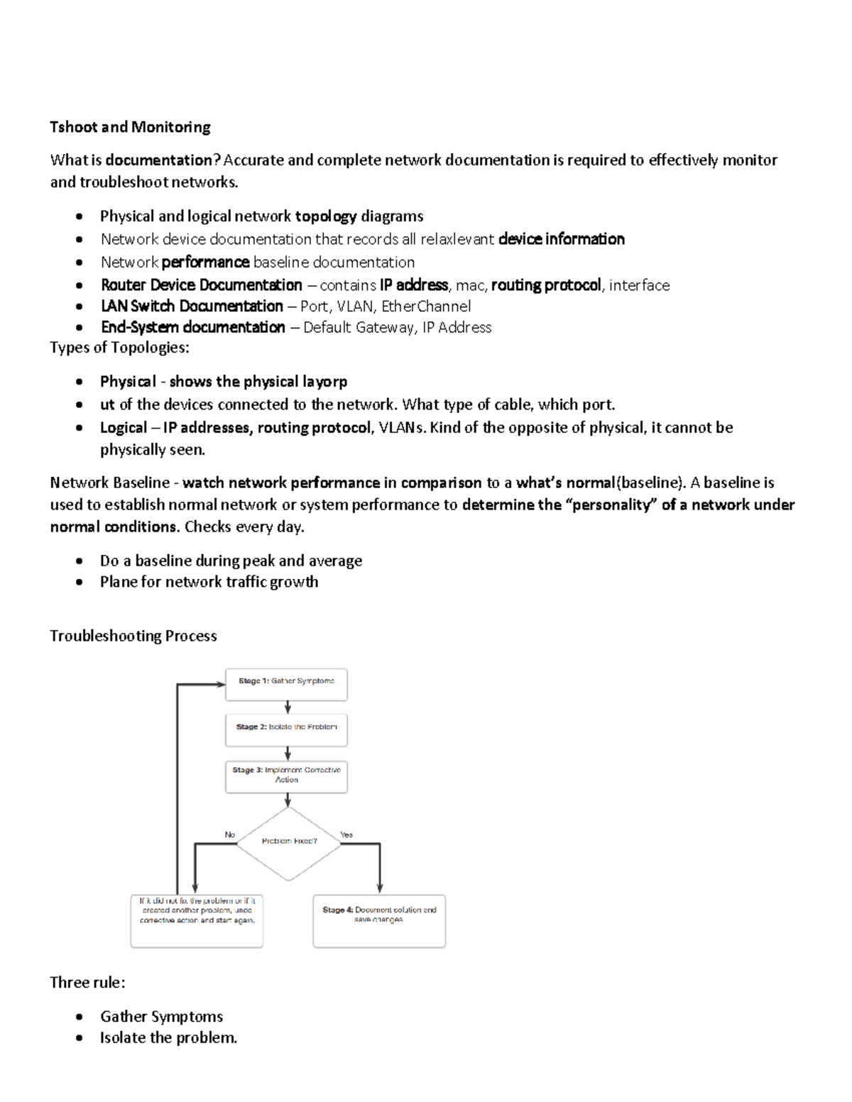Advanced Networking - Monitoring & Troubleshooting Notes II - Studocu