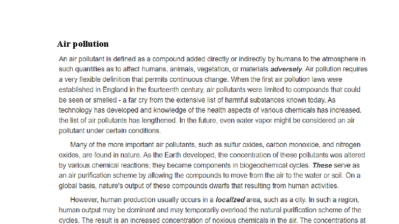 Air Pollution - HSHBZ Study Notes - Studocu