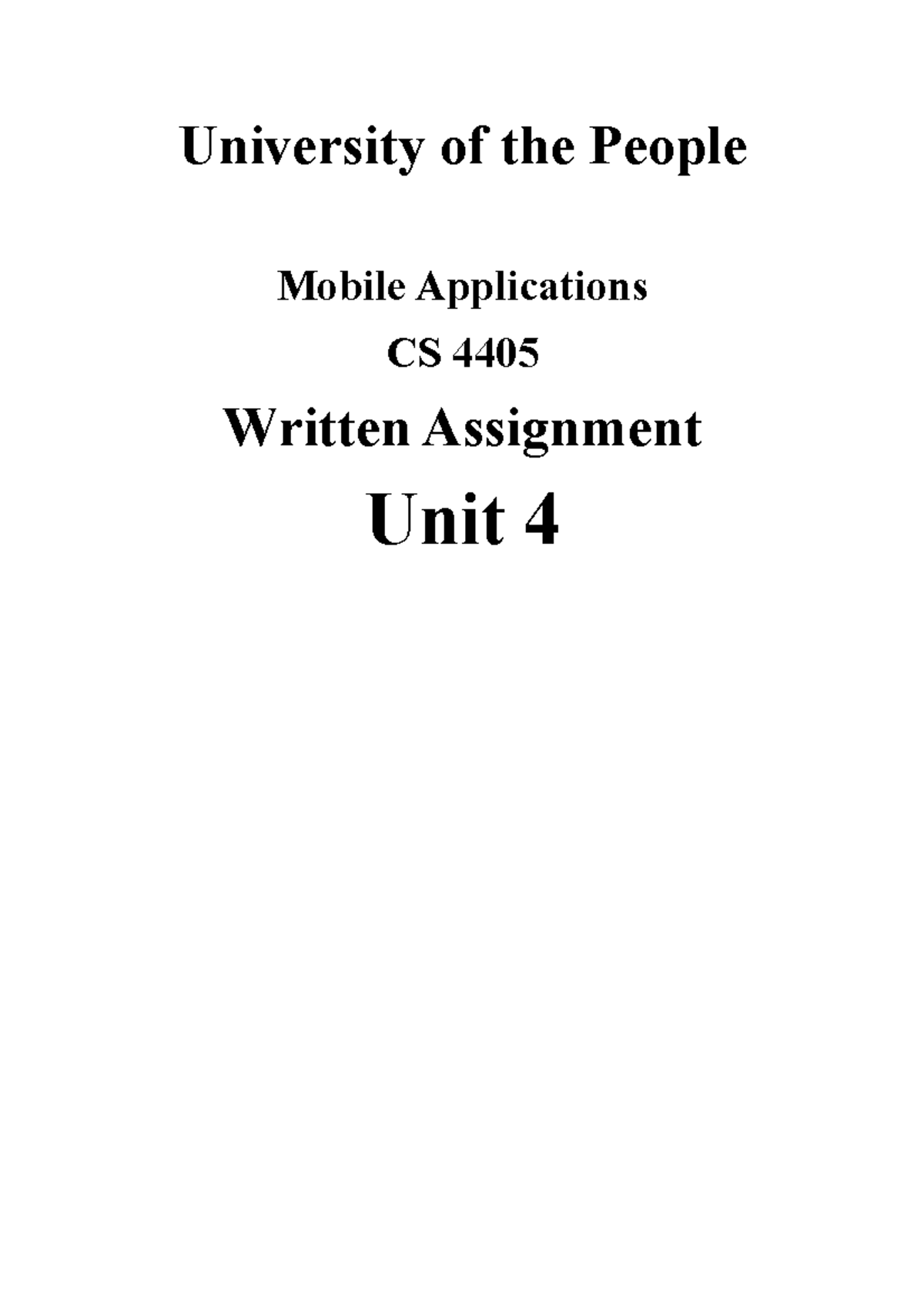 CS 4405 - Unit 4 Written Assignment: Mobile App Signup Screen ...